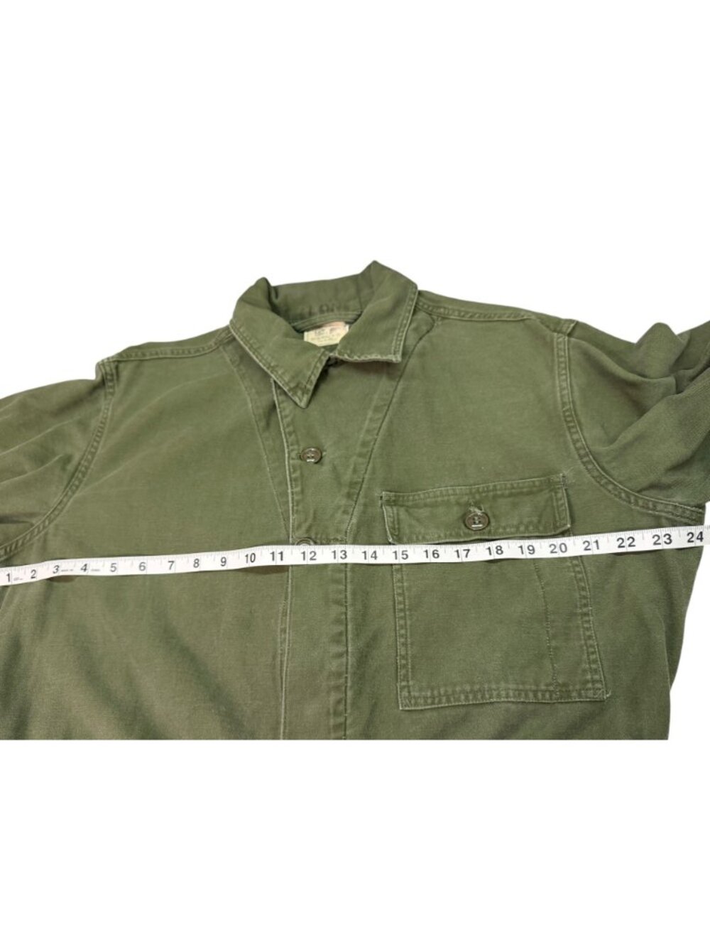 Vintage 1966 US Military OG-107 Belted Coveralls Vietnam Era Sateen Men's Large - Picture 9 of 12